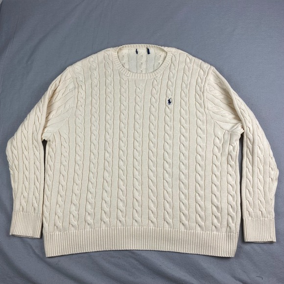 Polo Ralph Lauren Other - Polo Ralph Lauren Mens Sweater 4XB Cable Knit Cotton fisherman Preppy